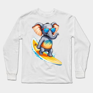 Surfing Elephant Long Sleeve T-Shirt